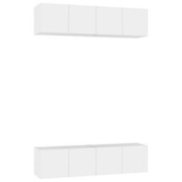 Berkfield Tv Cabinets 4 Pcs White 60X30X30 Cm Engineered Wood - thumbnail 2
