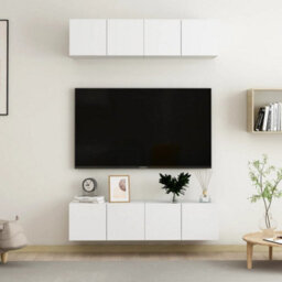 Berkfield Tv Cabinets 4 Pcs White 60X30X30 Cm Engineered Wood - thumbnail 1