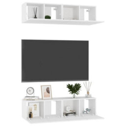 Berkfield Tv Cabinets 4 Pcs White 60X30X30 Cm Engineered Wood - thumbnail 3