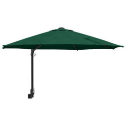 Berkfield Modern Garden Parasol Green, Black 248 X 248 X 148 Cm Polyester, Steel