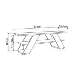 "Decortie Farfalla Modern Tv Unit Multimedia Centre Tvs Up To 48"" Anthracite Grey 120Cm" - thumbnail 3