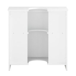 Sobuy Bzr108-Ii-W,under Sink Cabinet Vanity Unit Bathroom Storage Cabinet With 2 Doors Suitable For Pedestal Sinks - thumbnail 4