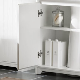Sobuy Bzr108-Ii-W,under Sink Cabinet Vanity Unit Bathroom Storage Cabinet With 2 Doors Suitable For Pedestal Sinks - thumbnail 5