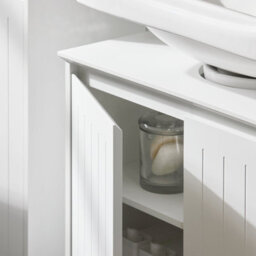 Sobuy Bzr108-Ii-W,under Sink Cabinet Vanity Unit Bathroom Storage Cabinet With 2 Doors Suitable For Pedestal Sinks - thumbnail 7