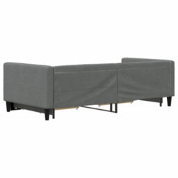 Berkfield Daybed With Trundle And Drawers Dark Grey 90X190 Cm Fabric - thumbnail 5