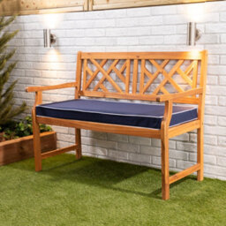 Alfresia Navy Blue Garden Bench 2 Seater Cushion, 110Cm Wide, Filled With Thick Luxury Foam - thumbnail 3