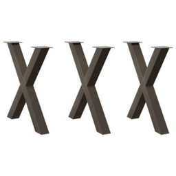 Berkfield Dining Table Legs X-Shaped 3 Pcs Natural Steel 70X(72-73) Cm Steel
