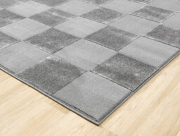 Vellure Modern Indoor Living Room Area Rug Embossed Metallic Sheen Grid Design Grey 200X290 Cm - thumbnail 4