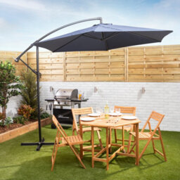 Alfresia Navy Blue 3 Metre Garden Cantilever Parasol With Crank Handle & Tilt - thumbnail 2