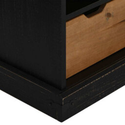 Berkfield Tv Cabinet Halden With Sliding Door Black 110X40X60 Cm Solid Wood - thumbnail 9