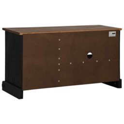 Berkfield Tv Cabinet Halden With Sliding Door Black 110X40X60 Cm Solid Wood - thumbnail 6