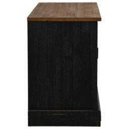 Berkfield Tv Cabinet Halden With Sliding Door Black 110X40X60 Cm Solid Wood - thumbnail 5
