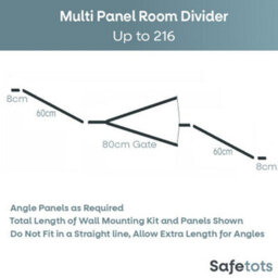 Safetots Wooden Multi Panel Room Divider, Up To 216Cm, Natural Wood, 76Cm Tall, Flexible Room Divider For Baby And Toddler - thumbnail 3