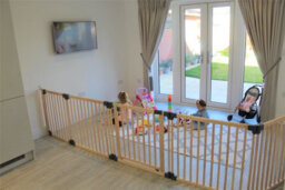 Safetots Wooden Multi Panel Room Divider, Up To 216Cm, Natural Wood, 76Cm Tall, Flexible Room Divider For Baby And Toddler - thumbnail 2