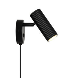 Nordlux Vico Indoor Wall Light Black Metal Sensor Gu10 Ribbed - Plug In Or Mains Powered , Ip20 - thumbnail 2