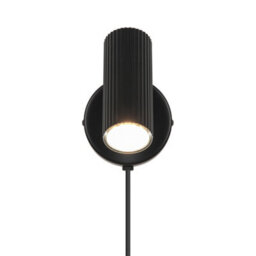 Nordlux Vico Indoor Wall Light Black Metal Sensor Gu10 Ribbed - Plug In Or Mains Powered , Ip20 - thumbnail 3