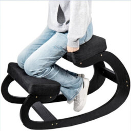 Black Ergonomic Kneeling Chair Comfortable Thick Cushion Relieving Back And Neck Pain