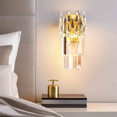 Vrygle 2-Lights Crystal Wall Sconces Lamp Gold Beside Adjustable Light Hallway Stairway, 1Pcs - image 1