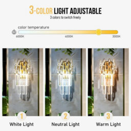 Vrygle 2-Lights Crystal Wall Sconces Lamp Gold Beside Adjustable Light Hallway Stairway, 1Pcs - thumbnail 3