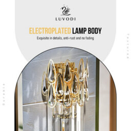 Vrygle 2-Lights Crystal Wall Sconces Lamp Gold Beside Adjustable Light Hallway Stairway, 1Pcs - thumbnail 5