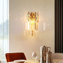 Vrygle 2-Lights Crystal Wall Sconces Lamp Gold Beside Adjustable Light Hallway Stairway, 1Pcs - thumbnail 9
