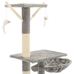 Vidaxl Cat Tree With Sisal Scratching Posts 230-250 Cm Grey - thumbnail 5