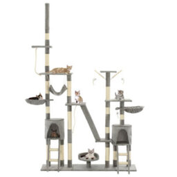 Vidaxl Cat Tree With Sisal Scratching Posts 230-250 Cm Grey - thumbnail 2