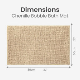 Allure Bath Fashions Chenille Bobble Bath Mat Non Slip 50 X 80Cm - Beige - thumbnail 6
