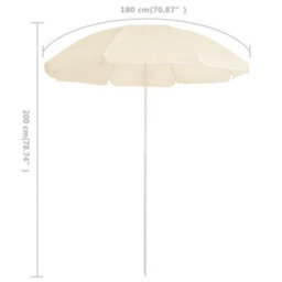 Berkfield Elegant Outdoor Parasol  With Steel Pole Sand 180 Cm - thumbnail 5