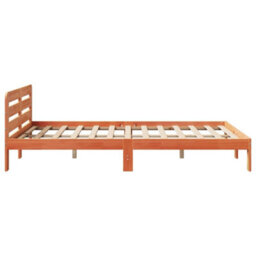 Berkfield Bed Frame Without Mattress Wax Brown 150X200 Cm King Size Solid Wood Pine - thumbnail 5