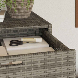 Walplus Garden Storage Cabinet Grey 55X55X111 Cm Poly Rattan - thumbnail 5