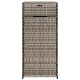 Walplus Garden Storage Cabinet Grey 55X55X111 Cm Poly Rattan - thumbnail 6