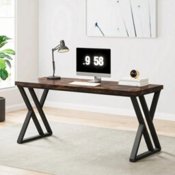 Writing Computer Desk Heavy Duty Z-Shaped Metal Leg Home Office Table - thumbnail 4
