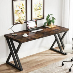 Writing Computer Desk Heavy Duty Z-Shaped Metal Leg Home Office Table - thumbnail 5