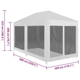 Walplus Party Tent Garden Gazebo Canopy With 6 Mesh Sidewalls 6X3 M - thumbnail 5