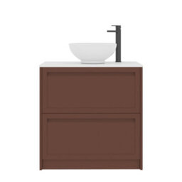 Royal Bathrooms Royal Bathroom Elmore 800mm Terracotta Clay Freestanding Bathroom Vanity Unit 2 Drawer Plain White Worktop With Breeze Basin - thumbnail 7