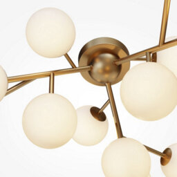 Luminosa Lighting Luminosa Maytoni Dallas Modern 12 Light Globe Ceiling Light Gold, Cognac Shade, G9 - thumbnail 3