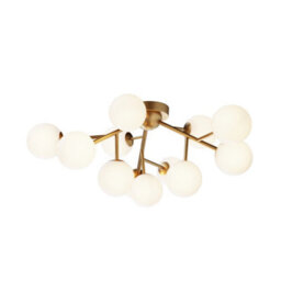 Luminosa Lighting Luminosa Maytoni Dallas Modern 12 Light Globe Ceiling Light Gold, Cognac Shade, G9 - thumbnail 2