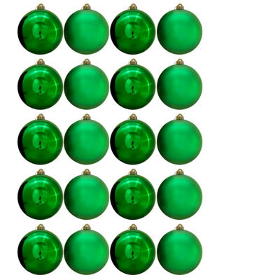 Christmas Tree World 15Cm Green Bauble Set Shiny/matt (20 Pc) - image 1