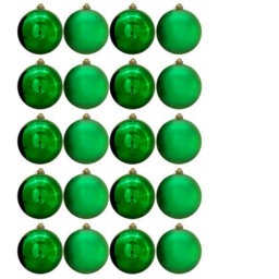 Christmas Tree World 15Cm Green Bauble Set Shiny/matt (20 Pc) - thumbnail 2