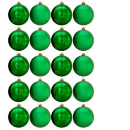 Christmas Tree World 15Cm Green Bauble Set Shiny/matt (20 Pc) - thumbnail 1
