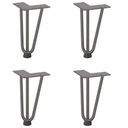 Berkfield Modern Hairpin Legs For Coffee Table 4 Pcs Natural Steel 20 Cm Solid Steel