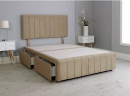 Comfy Deluxe 6Ft Superking Panel Mink Plush Divan Bed Set Headboard & Footboard 0 Drawers - thumbnail 2