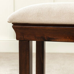 The Furniture Market French Hardwood Mahogany Stained Dressing Table Stool Cream Fabric - thumbnail 6