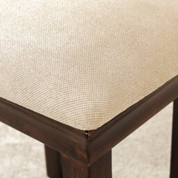 The Furniture Market French Hardwood Mahogany Stained Dressing Table Stool Cream Fabric - thumbnail 5