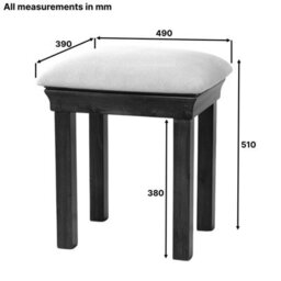 The Furniture Market French Hardwood Mahogany Stained Dressing Table Stool Cream Fabric - thumbnail 7