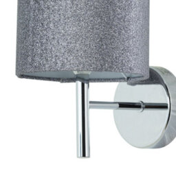 First Choice Lighting Set Of 2 Brea - Chrome Wall Lights With Silvery Glitter Shades - thumbnail 3