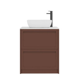 Royal Bathrooms Royal Bathroom Elmore 700mm Terracotta Clay Freestanding Countertop Bathroom Vanity Unit 2 Drawer With Elva Basin - thumbnail 7