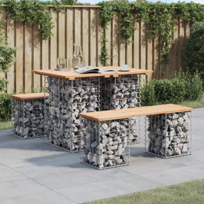 Berkfield Garden Bench Gabion Design 100X70X72 Cm Solid Wood Pine - image 1