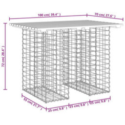 Berkfield Garden Bench Gabion Design 100X70X72 Cm Solid Wood Pine - thumbnail 8